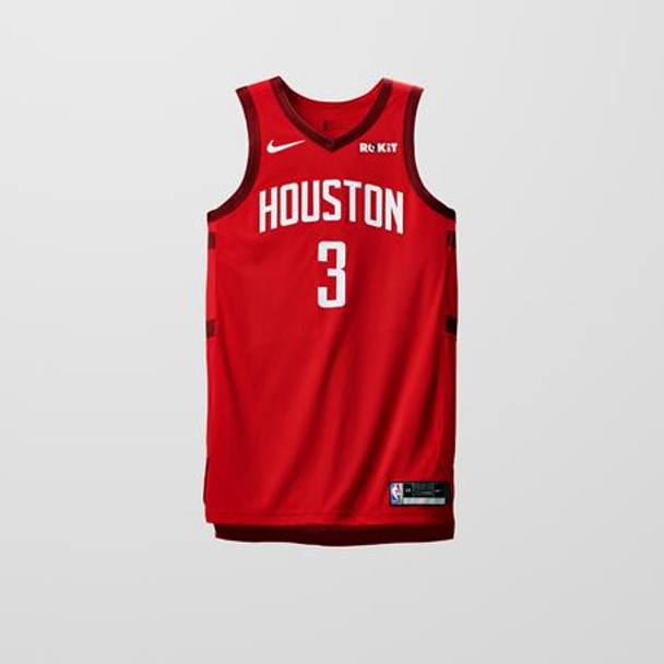 Houston trasforma il nero della Statement Edition in rosso per la sua maglia Earned Edition. Debutterà a Natale, contro Oklahoma City